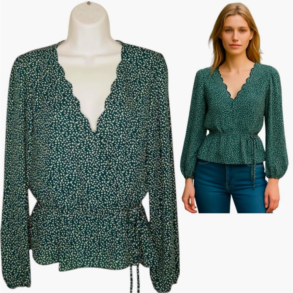 nine britton Teal Green Blouse